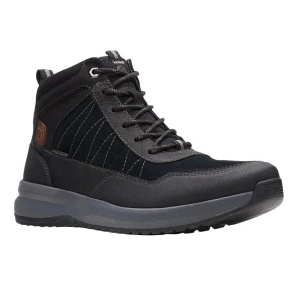 CLARKS / Wellman / Black Leather / Construction Boots / Size 9
